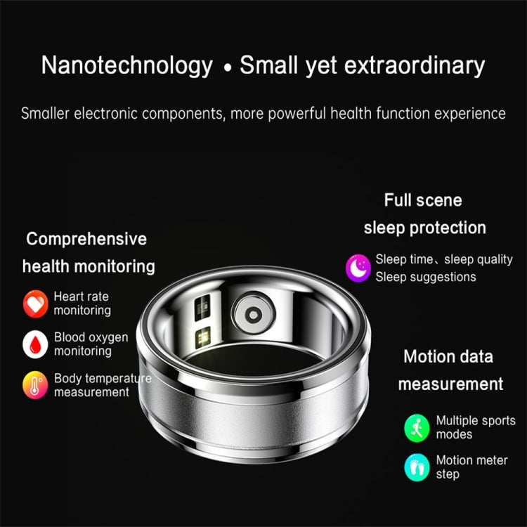 R3 SIZE 18 Smart Ring, Support Heart Rate / Blood Oxygen / Sleep Monitoring, SIZE 18