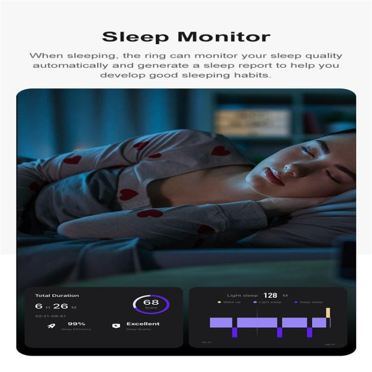 R09 SIZE 10 Smart Ring, Support Heart Rate / Blood Oxygen / Sleep Monitoring / Multiple Sports Modes
