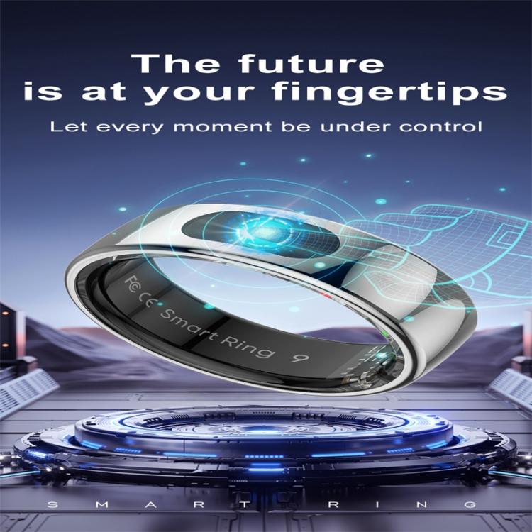 R08 SIZE 9 Smart Ring, Support Heart Rate / Blood Oxygen / Sleep / Multiple Sports Modes