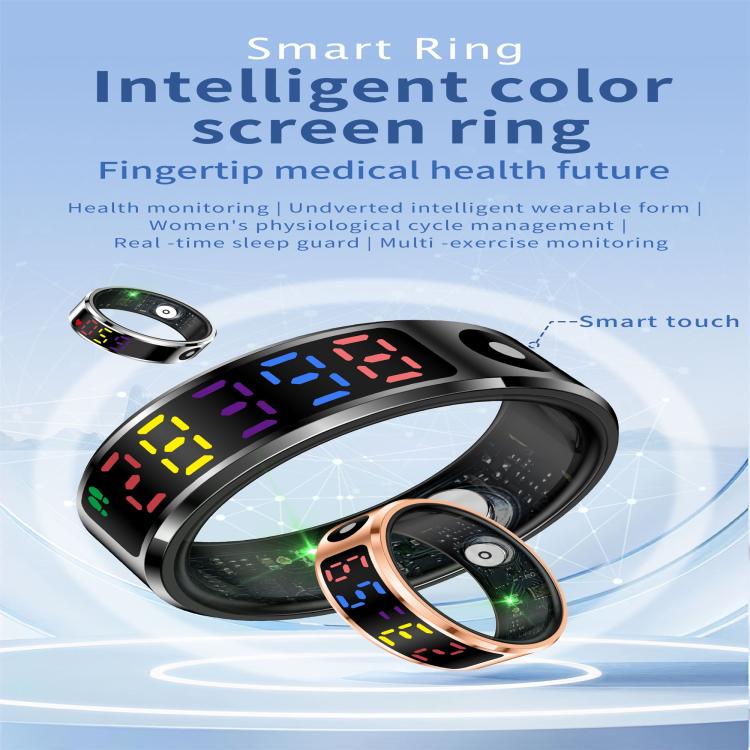 R12 SIZE 8 Smart Ring, Support Heart Rate / Blood Oxygen / Sleep / Multiple Sports Modes
