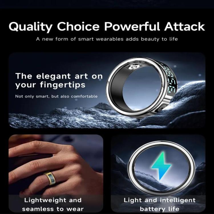 SR08 SIZE 9 Smart Ring, Support Hand Gestures Control / Health Monitoring / Multiple Sports Modes