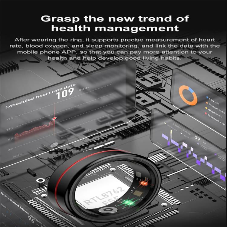 R04 SIZE 13 Smart Ring, Support Heart Rate / Blood Oxygen / Sleep Monitoring / Take Photos