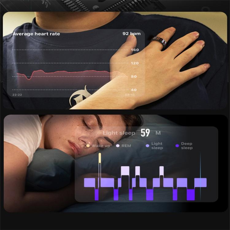 R04 SIZE 13 Smart Ring, Support Heart Rate / Blood Oxygen / Sleep Monitoring / Take Photos