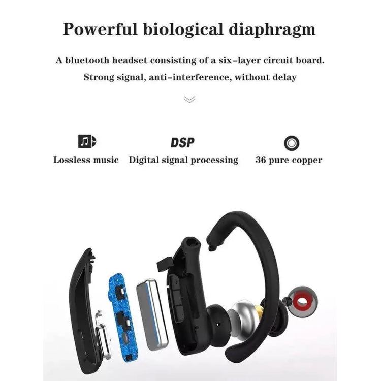 TWS Ear-mounted Noise Reduction LED Dual-battery Display Bluetooth Earphones, T16 (Black), T16 (Blue), T17 (Black)