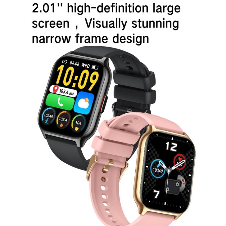 Blood Oxygen / Sleep / Heart Rate Health Monitoring Smart Watch Square Sports Double Strap Watch, Gold Steel+Silicone Pink, Black Steel+Silicone Black