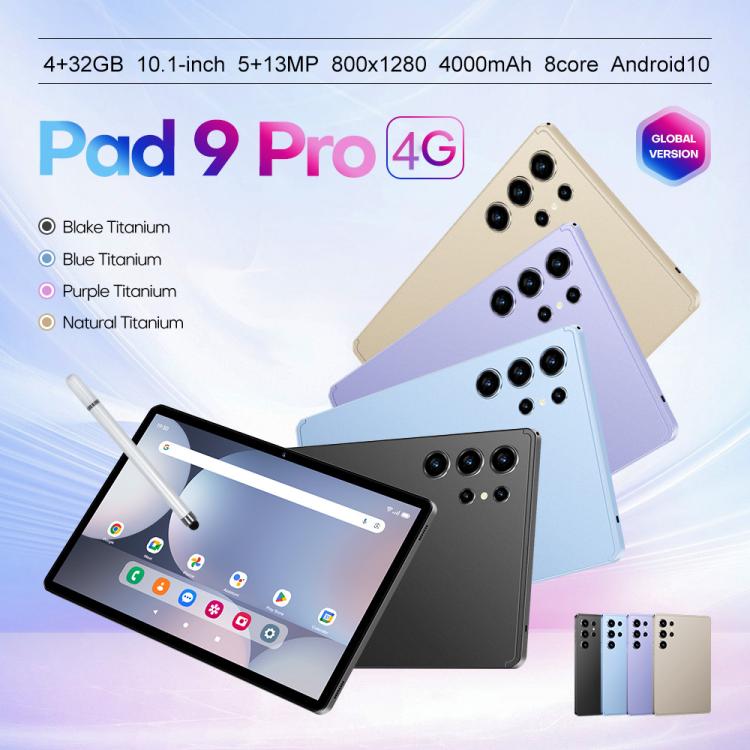 Pad 9 Pro 10.1 inch 4G LTE Tablet PC Combo Set, 4GB+32GB, Android 10 MT6755 Octa Core, with Keyboard / Mouse / Leather Case, AU Plug